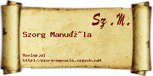 Szorg Manuéla névjegykártya